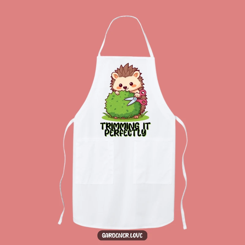 Funny Kawaii Hedgehog Trimming Apron - Humorous Kitchen & Garden Wear