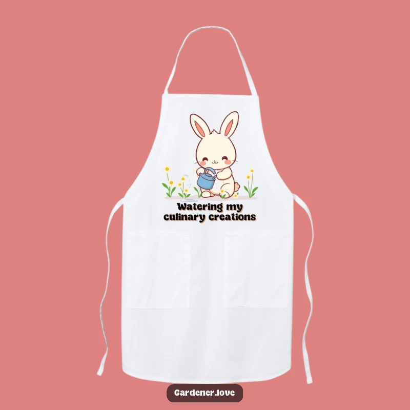Funny Kawaii Rabbit Gardening Apron, Whimsical Kitchen Decor Gift