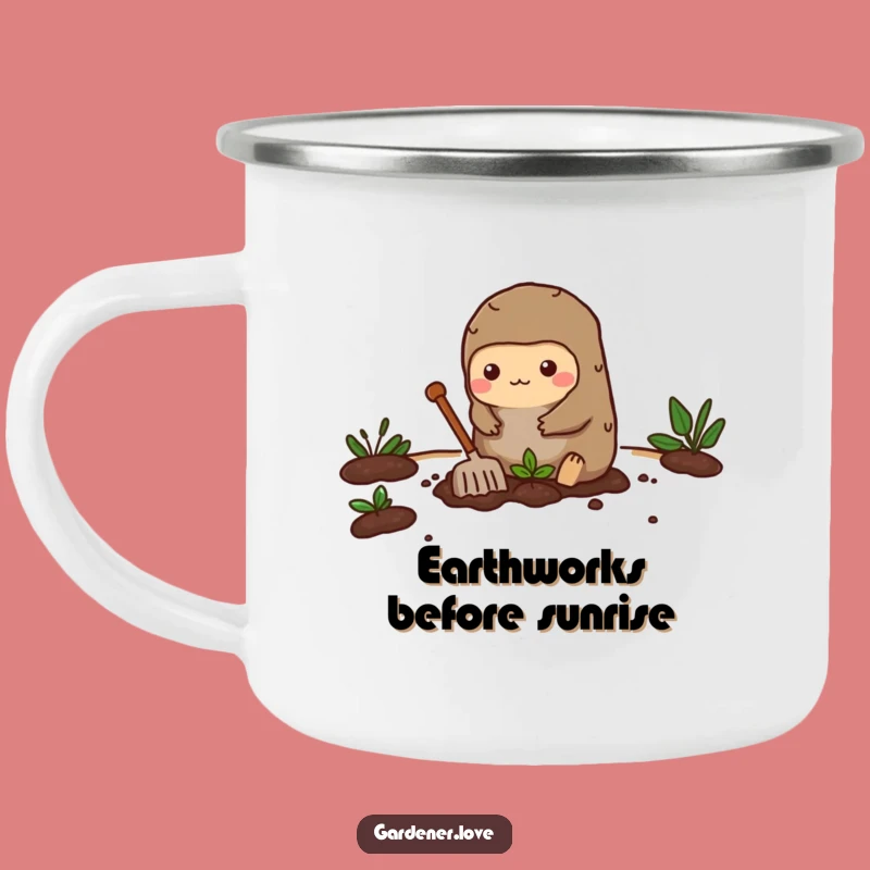 Durable Funny Kawaii Mole Camping Mug, Outdoor Gardener Humor Gift