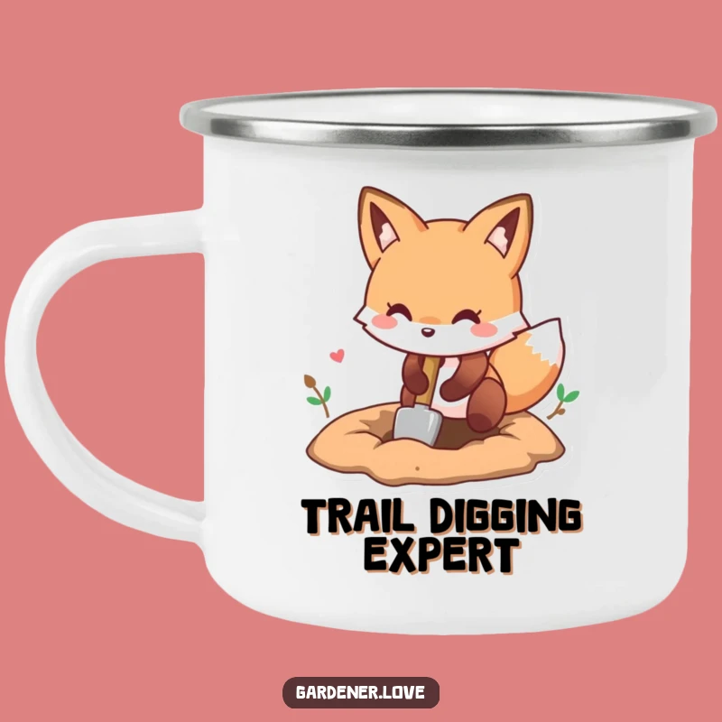 Funny Kawaii Fox Digging Camping Mug - Outdoor Adventure & Playful Fun