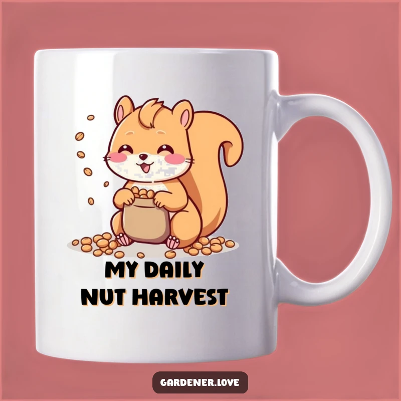 Funny Kawaii Squirrel Scattering Seeds Mug, Perfect Cheerful Gift for Nature Lovers