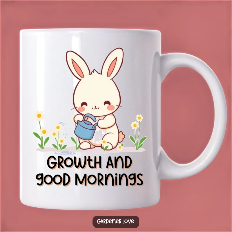 Funny Kawaii Rabbit Mug, Gardening Joyful Gift for Plant Lovers