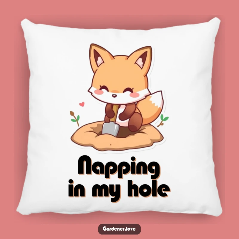 Funny Kawaii Fox Digging Pillow - Comfy & Cute Playful Accent