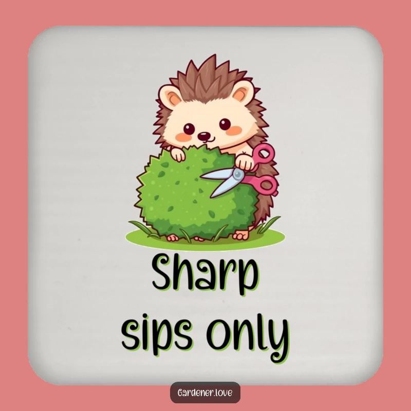 Funny Kawaii Hedgehog Trimming Coaster Set - Cute Garden Decor Protection