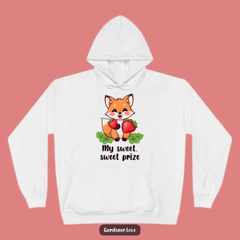 Cozy Funny Kawaii Fox Hoodie, Warm Berry Harvest Gift