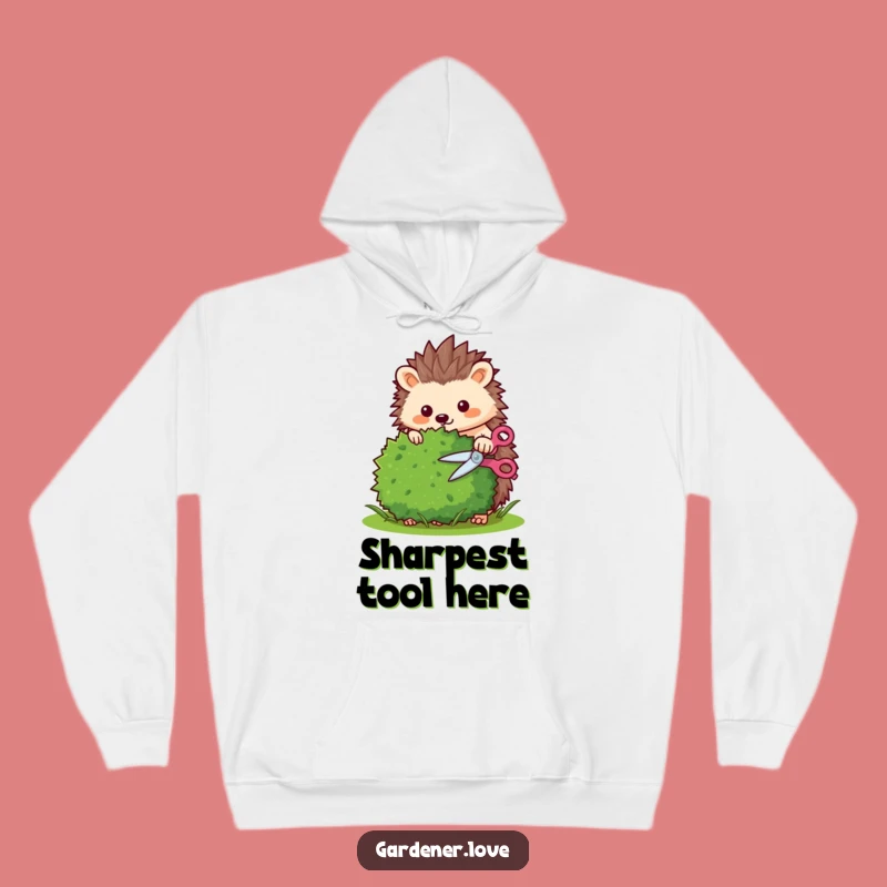 Funny Kawaii Hedgehog Trimming Hoodie - Cozy & Humorous Garden Apparel