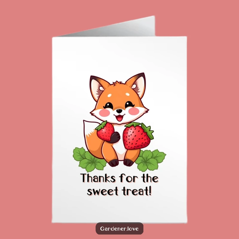 Thankful Kawaii Fox Card: Free Printable Thanks for Sweetness, Funny Downloadable Gift