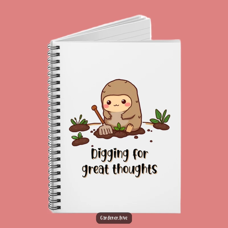 Funny Kawaii Mole Gardening Notebook, Journal Your Digs with Humor