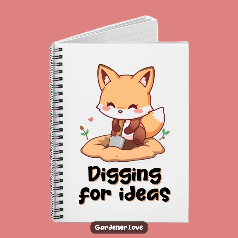 Funny Kawaii Fox Digging Notebook - Cute Journal for Playful Ideas