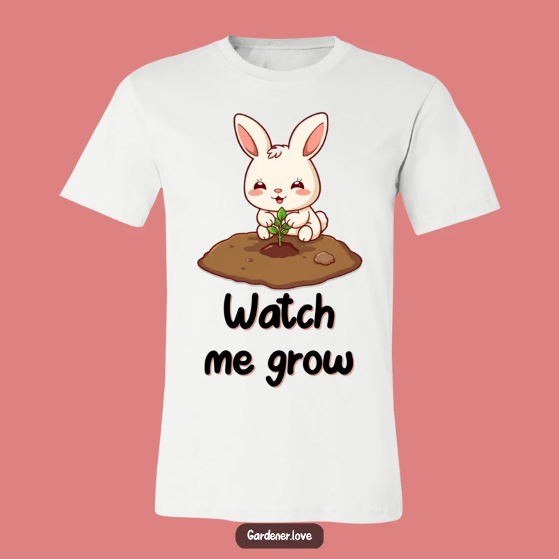 Funny Kawaii Bunny Planting T-Shirt - Cute Gardening Tee for Plant Lovers
