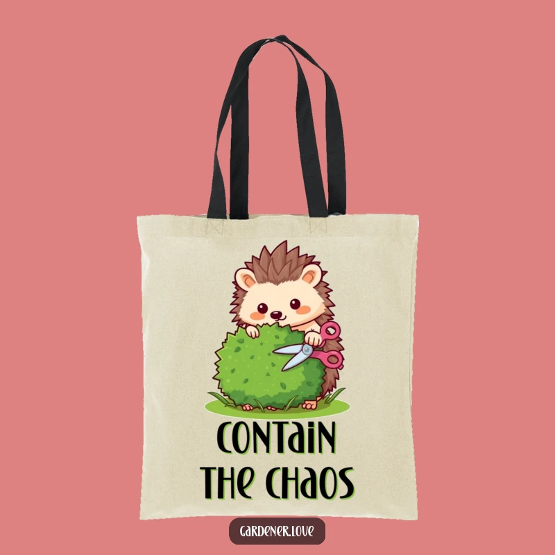 Funny Kawaii Hedgehog Trimming Tote Bag - Chic & Humorous Garden Accessory